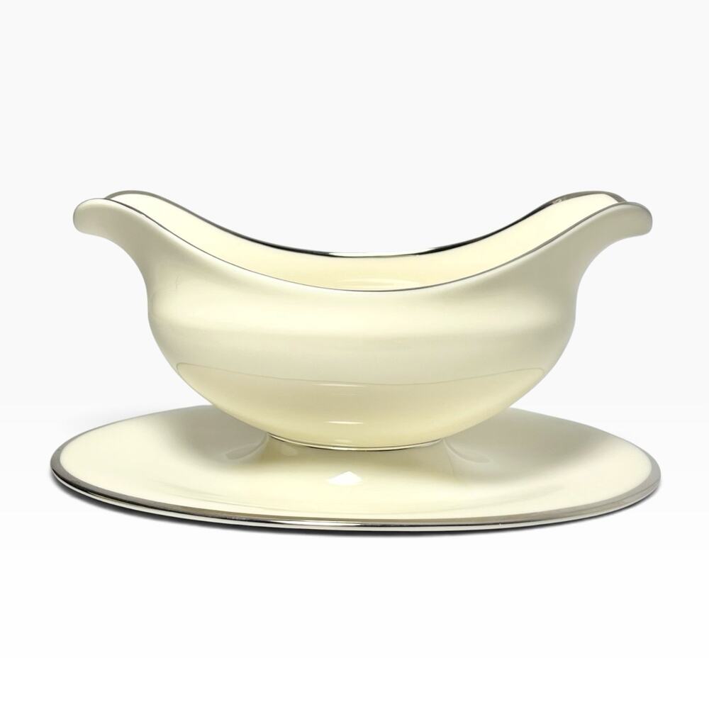 Lenox “Montclair” Bone China Gravy or Sauce Boat w/Attached Under-plate 8 1/2”